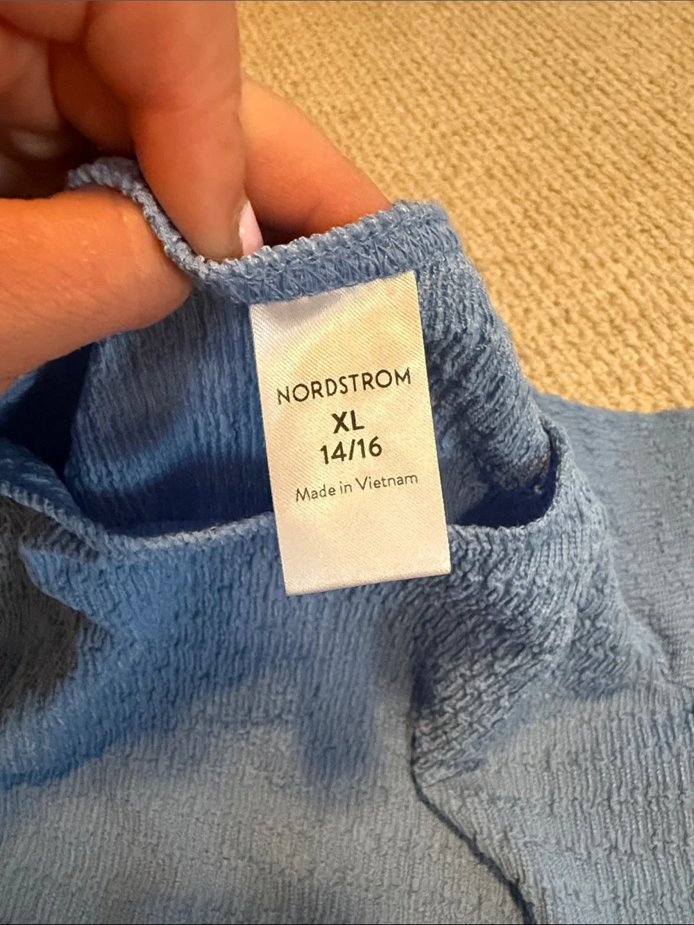 Nordstrom Light Blue Short Sleeve Textured Tee
